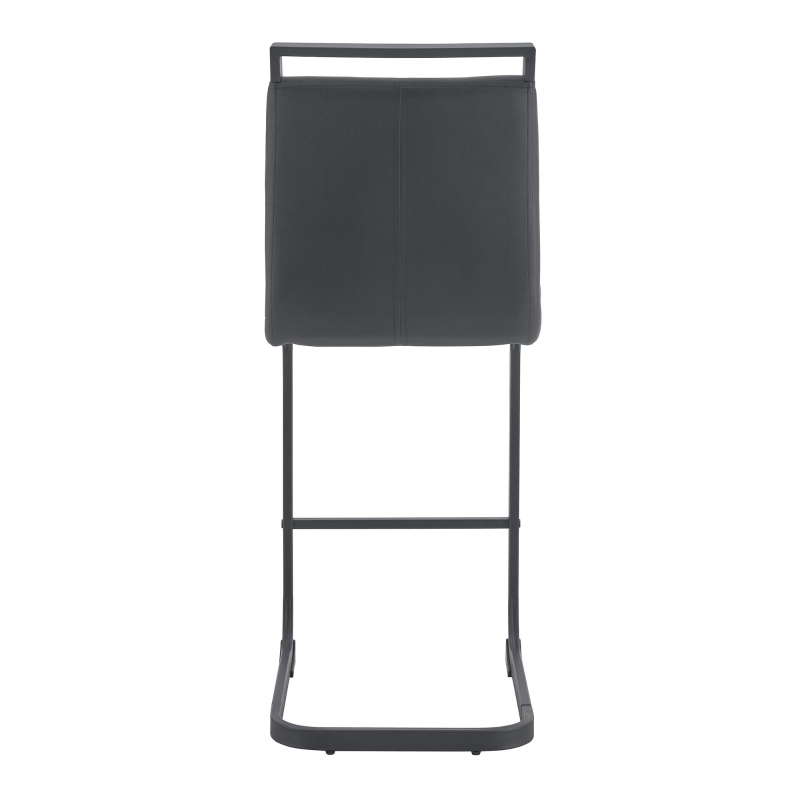 Lot de 2 tabourets de bar style nordique, design épuré et élégant avec piètement métal doré robuste, 39x46.5x96.5 cm, Noir