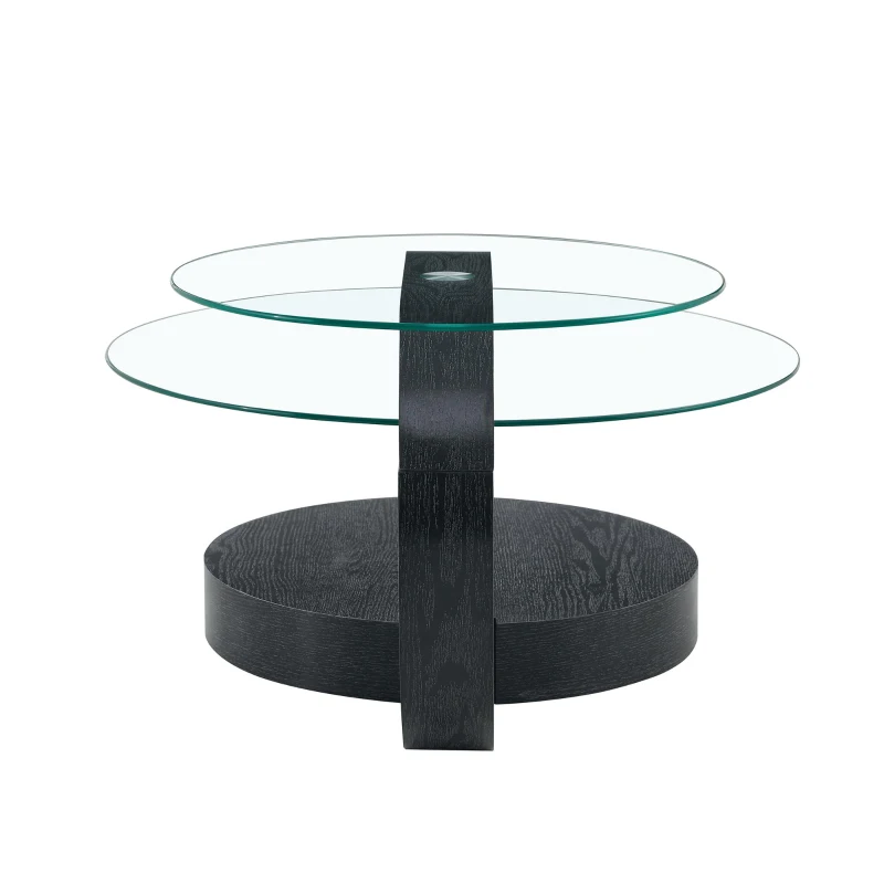 Table basse moderne minimaliste, design italien, pieds antidérapants, 90x70x44 cm, Transparent