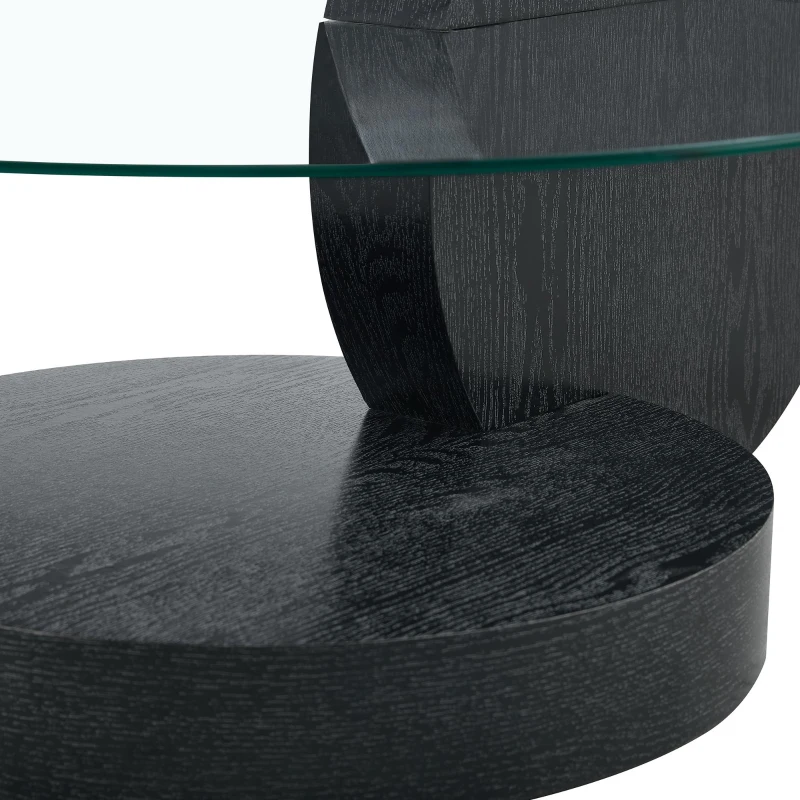 Table basse moderne minimaliste, design italien, pieds antidérapants, 90x70x44 cm, Transparent