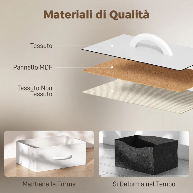HOMCOM Set di 2 Comodini con Luci LED e Stazione di Ricarica, 40x30x60 cm, Bianco