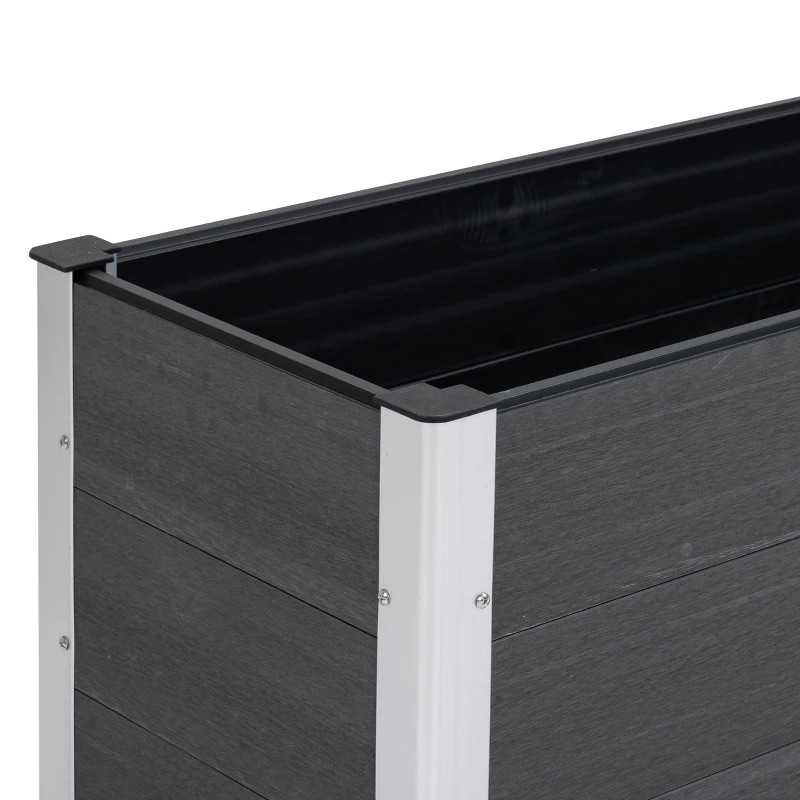 Outsunny Fioriera Vaso per Piante e Colture in Legno e Plastica 100x50x50cm Grigio