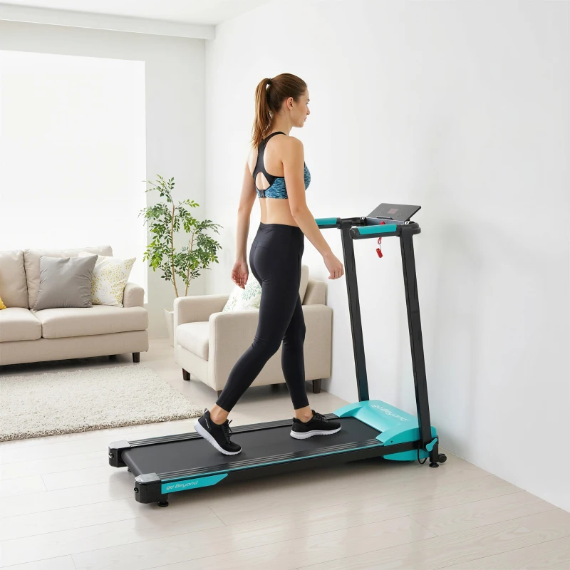 SPORTNOW Tapis Roulant Pieghevole 1-10 km/h con Controllo Gestuale e Inclinazione, Azzurro