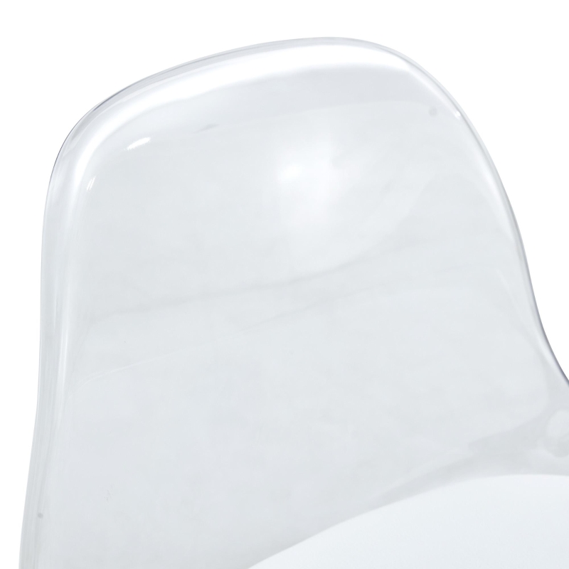 Lot de 2 tabourets de bar, design moderne et polyvalent idéal pour café, 38x33x96.5 cm, Argent+Transparent