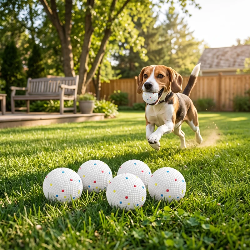 PawHut 6 Pack Dog Balls Toys Fits Aggressive Chewers, Indestructible Teething and Water ETPU Balls for Throw and Fetch