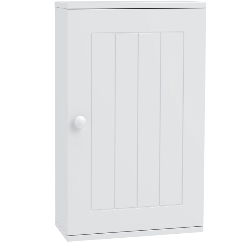 HOMCOM Mobiletto Bagno Pensile Sopra WC con Ripiano Regolabile e Anta, Bianco