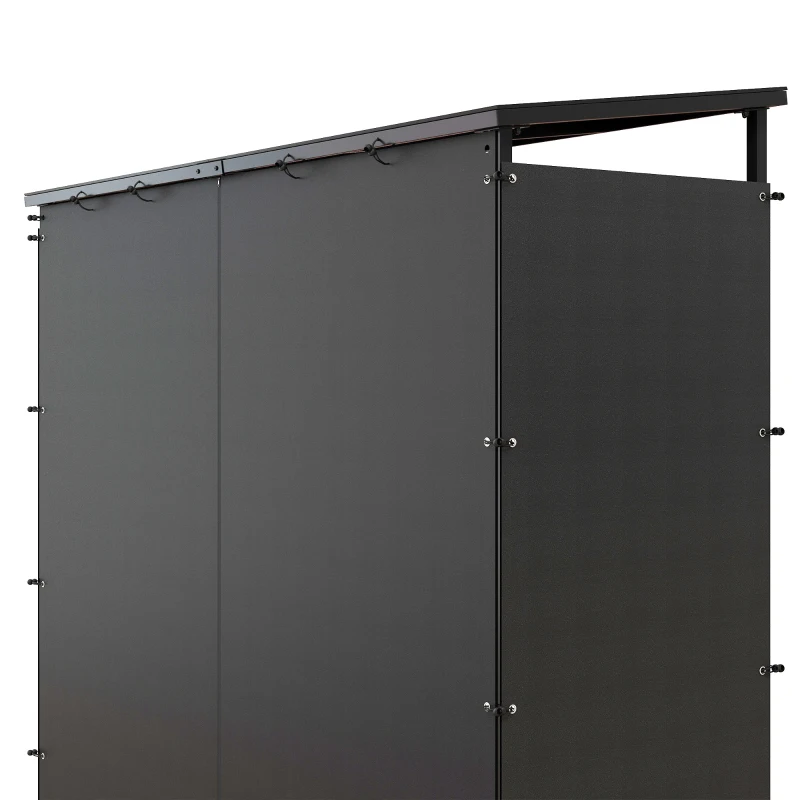Outsunny Abri-bûches range-bûche extérieur charge maximale 2000 kg avec housse de protection imperméable 185 x 62 x 184 cm noir