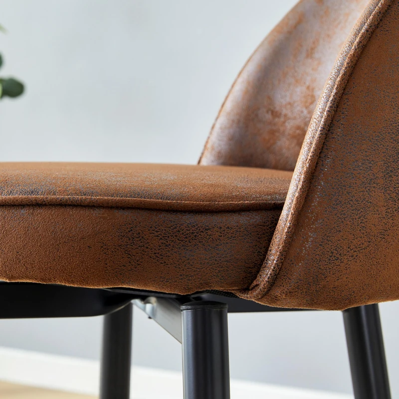 Tabouret de bar pivotant 360°, dossier ajouré design, piètement métal, 47,40x44,00x92,00 cm, Marron+Noir