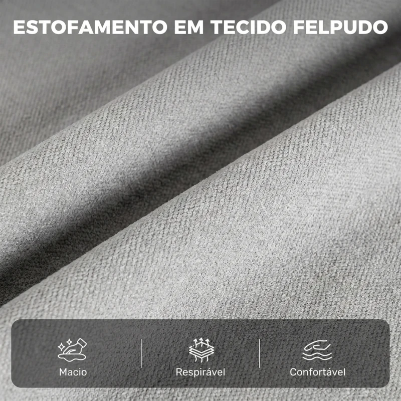 HOMCOM Cadeirão de Massagem Reclinável com Calor Lombar, Assento com Molas, Apoio para os Pés e Almofada Lombar em Tecido Atoalhado Cinzento