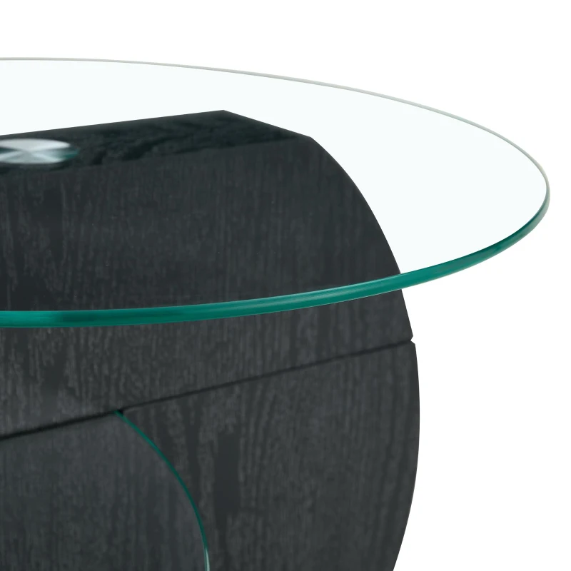 Table basse moderne minimaliste, design italien, pieds antidérapants, 90x70x44 cm, Transparent