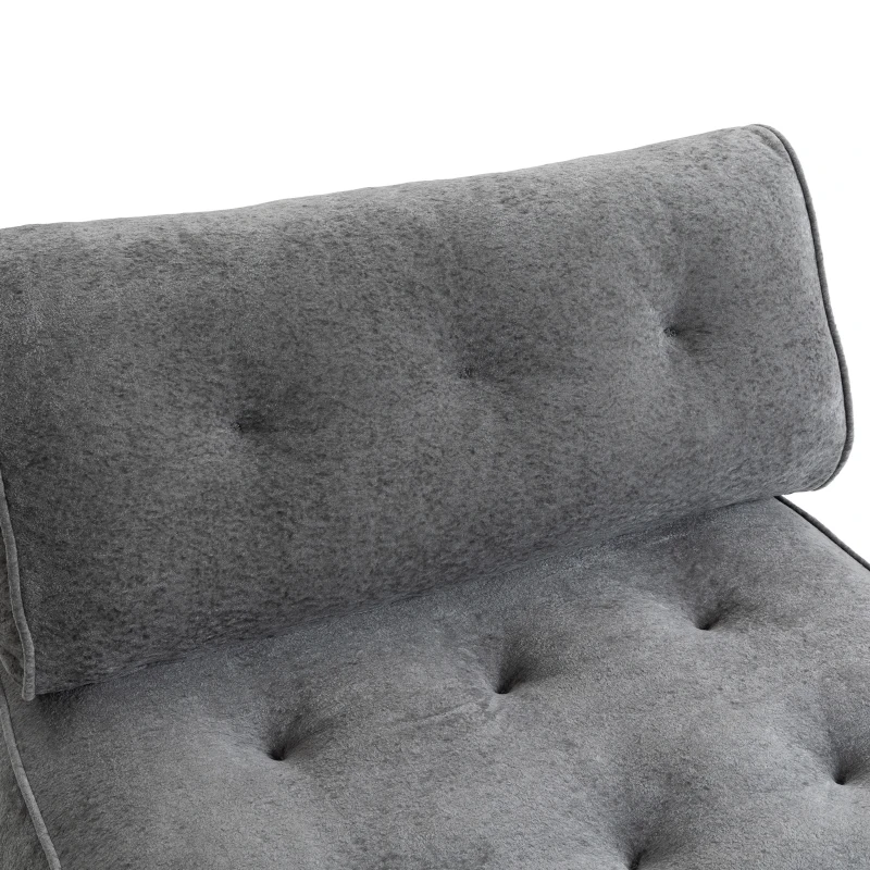 HOMCOM Poltrona Conversível 1 Lugar 95 x 220 cm com 2 Almofadas, Assento Espesso, Poltrona-Cama 3 em 1, Cinza claro