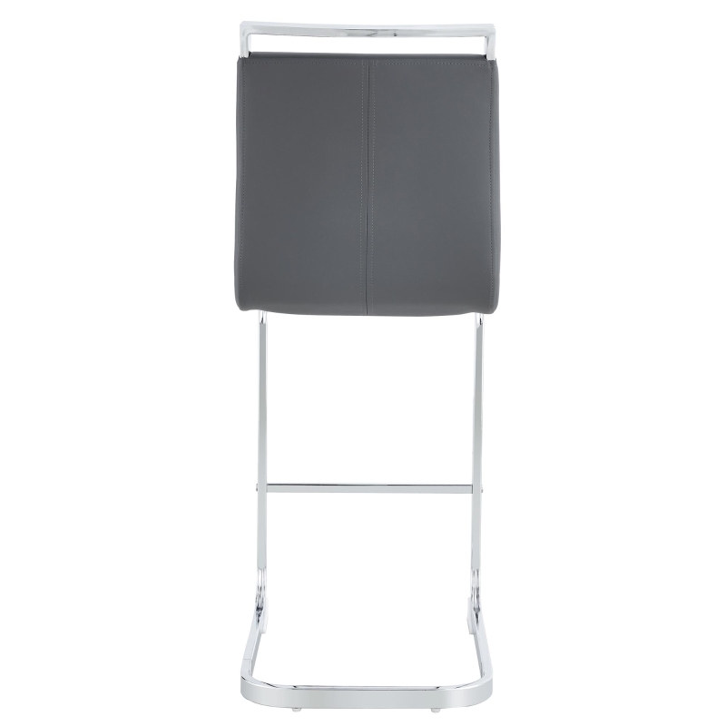 Lot de 2 tabourets de bar style nordique, design élégant, idéal pour cuisine, bar ou restaurant, 38.9x46.5x96.5 cm, Argent