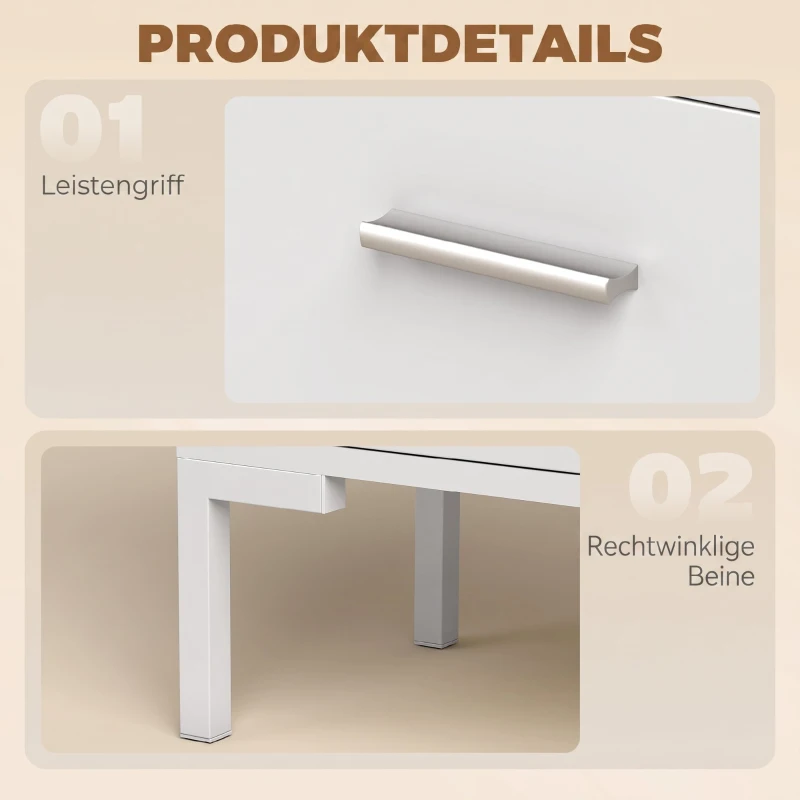 HOMCOM Moderne schoenenkast voor maximaal 12 paar schoenen, met 2 kleppen, lade en verstelbare plank, wit