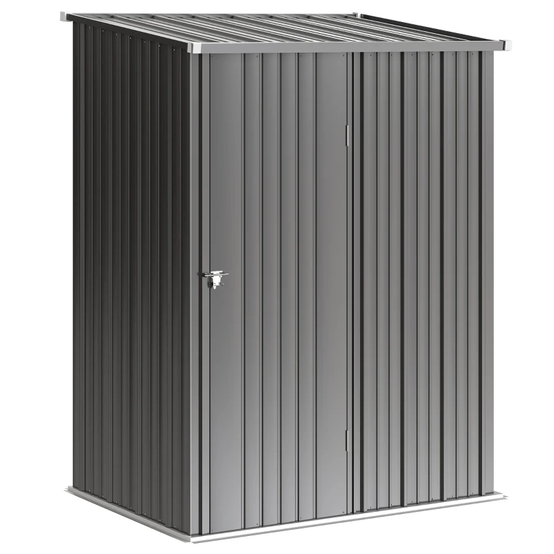 Outsunny Magazie de Gradina Pentru Unelte din Tabla de Otel cu Zavor, 161.5x94.5x196cm, Negru(m-20)