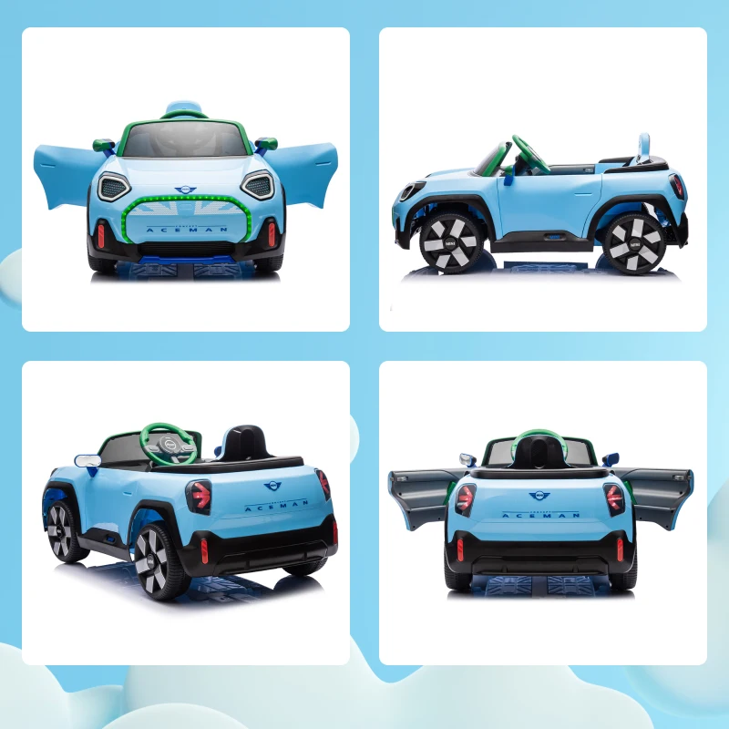 AIYAPLAY Coche Eléctrico para Niños de +3 Años MINI Concept Aceman con Bluetooth Mando a Distancia Motor Doble Azul