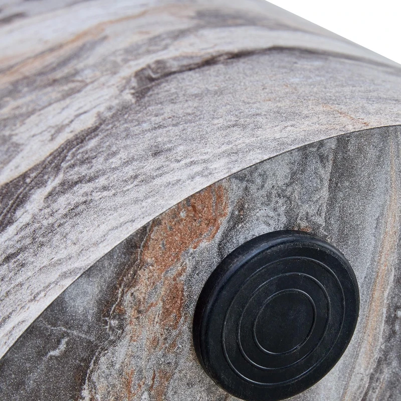 Table basse ronde élégante, bords arrondis et patins antidérapants, 30x30x55 cm, Gris