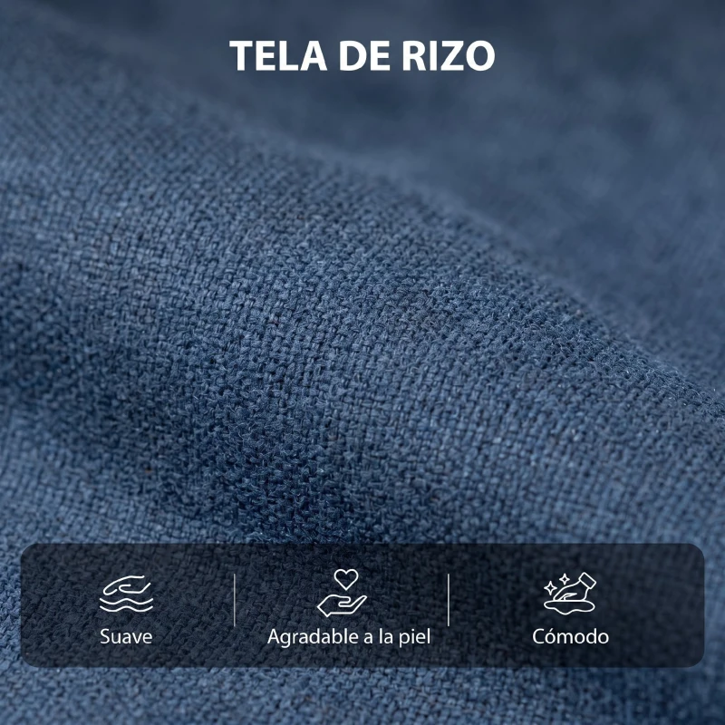 HOMCOM Sillón Relax Reclinable Eléctrico Levanta Personas Masaje Vibratorio y Calor Asiento Ancho USB-C USB-A Bolsillos Azul