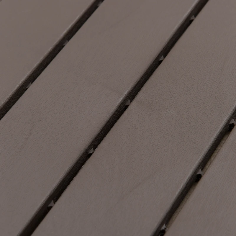 Outsunny Caillebotis - Dalles terrasse - Lot de 9 - emboîtables, Installation très Simple - Petits Carreaux Composite Plastique Imitation Bois Chocolat