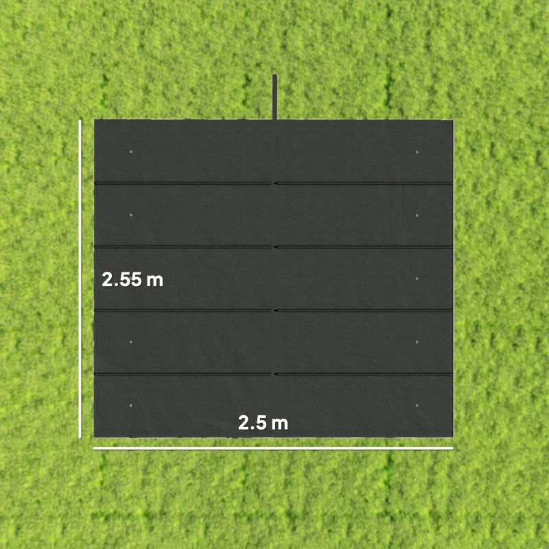 Outsunny Retractable Pergola Cover, 2.55 x 2.5 m Replacement Canopy Fabric for 3 x 3 m Frame, Roof Top Only, Dark Grey