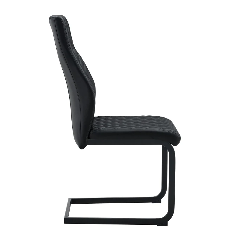 Chaise de salle à manger, confort optimal, structure métallique noire robuste, 43,00x63,00x100,00 cm, Noir