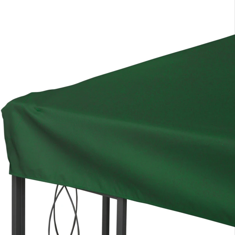 Outsunny Toile de rechange pour pavillon tonnelle tente 3 x 4 m polyester haute densité 180 g/m² vert