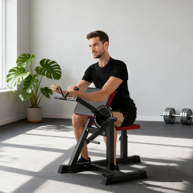 SPORTNOW Panca per Curl Bicipiti con Seduta e Appoggio per Gomiti Regolabili, Supporto per Pesi, Nero