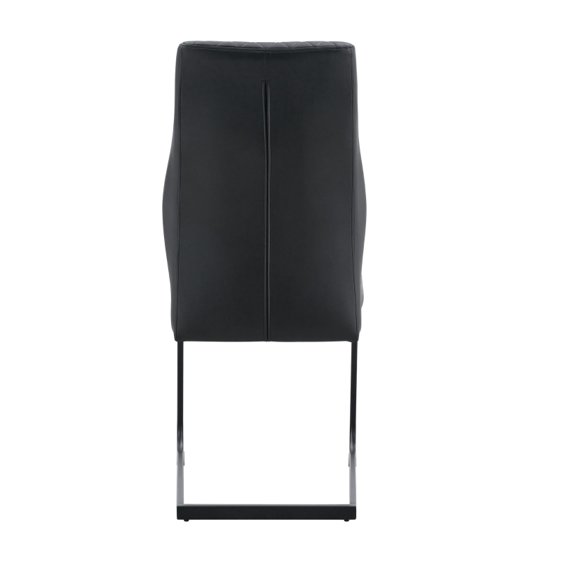 Chaise de salle à manger, confort optimal, structure métallique noire robuste, 43,00x63,00x100,00 cm, Noir