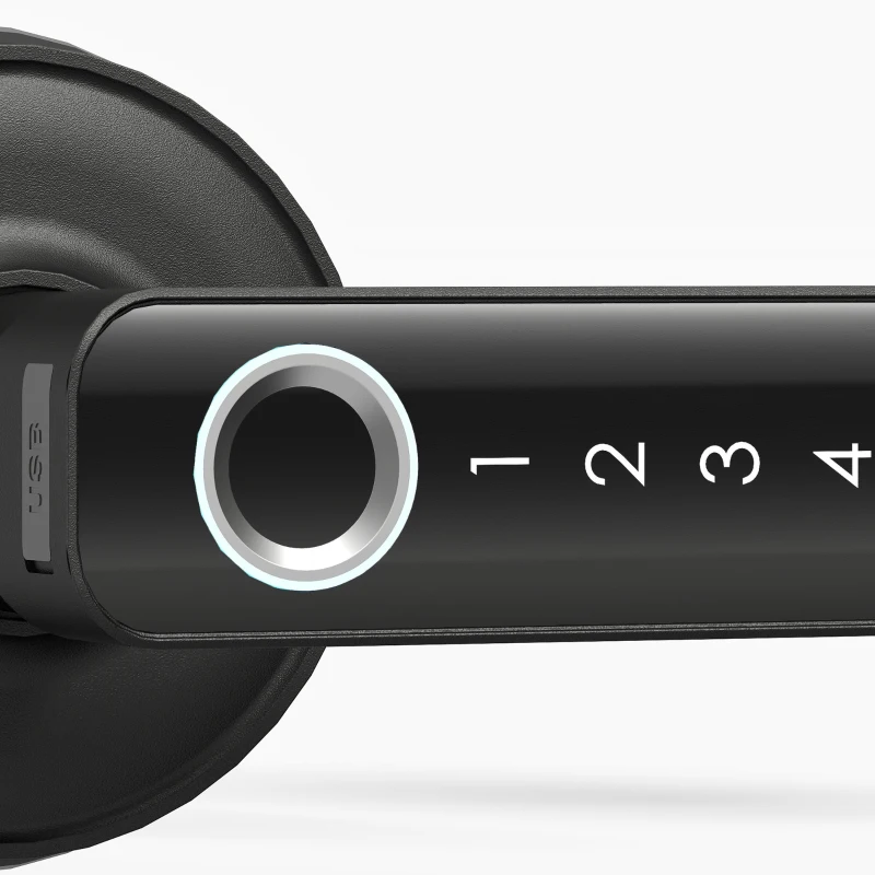 HOMCOM Serrure de Porte Intelligente, 5 Accès par Empreinte, Code, Carte NFC, Application Tuya/Smart Life et Clé, Noir