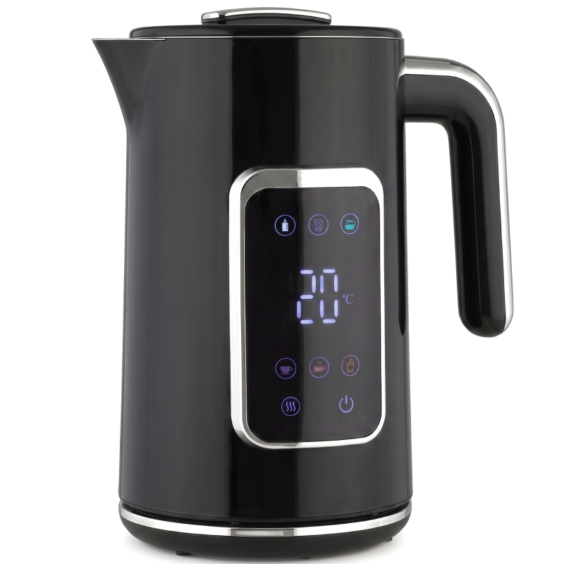 HOMCOM Wasserkocher 1,7 L, 2200 W, mit LED-Display, einstellbarer Temperatur, Warmhaltefunktion, Schwarz