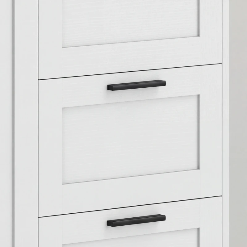 HOMCOM Modern Dressoir met Soft-Close Deuren, Koffiebarkast met 3 Lades en Verstelbare Plank, Wit