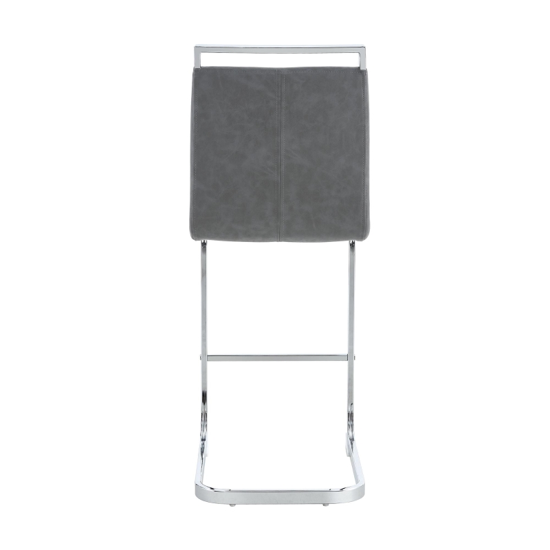 Lot de 2 tabourets de bar style nordique, design élégant, idéal pour cuisine, bar ou restaurant, 38.9x46.5x96.5 cm, Gris foncé+Argent