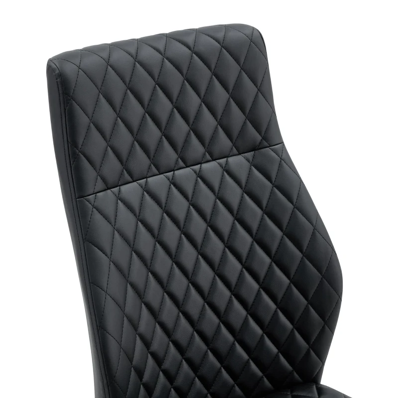 Chaise de salle à manger, confort optimal, structure métallique noire robuste, 43,00x63,00x100,00 cm, Noir