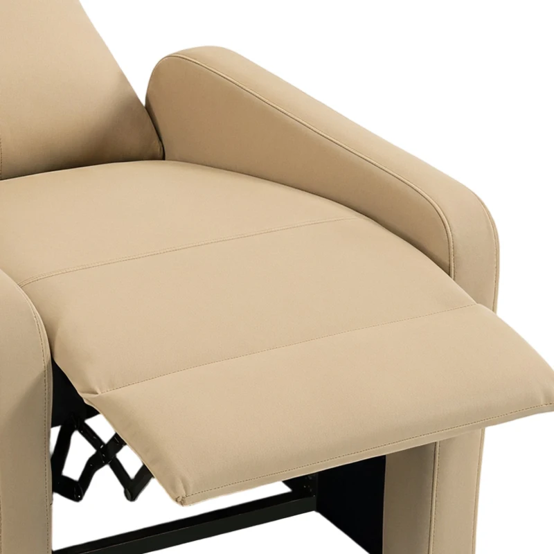 HOMCOM Poltrona Relax Reclinabile con Poggiapiedi e Schienale Regolabile a Spinta, Beige