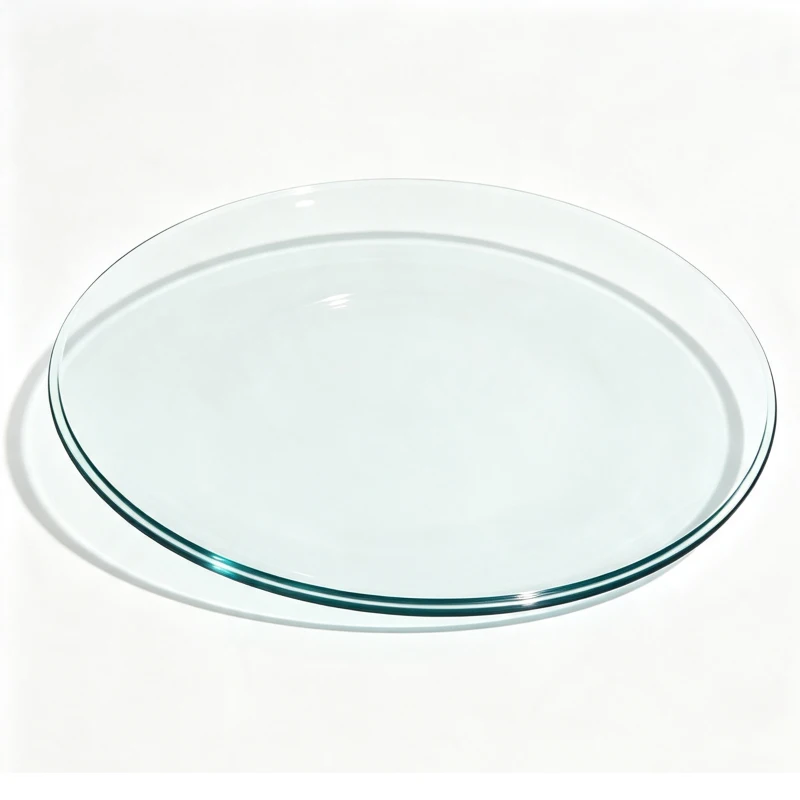 Plateau de table rond en verre trempé, ultra résistant, résistant à la chaleur, 76x76x0.72 cm, Transparent