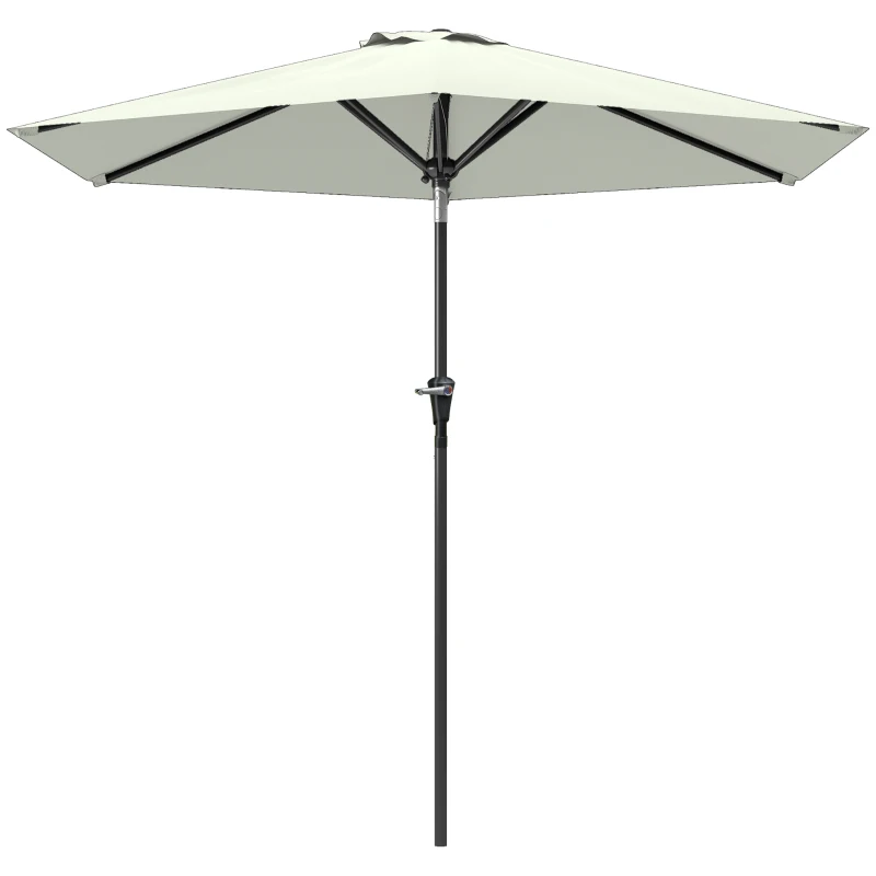 Outsunny Parasol de jardin parasol droit parasol hexagonal inclinable Ø 2,3 x 2,16 m métal polyester haute densité 180 g/m² crème