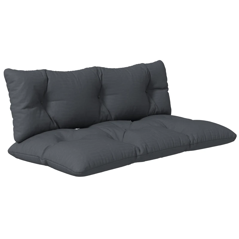 Outsunny Ensemble de 2 coussins d'extérieur pour banquette 1 coussin d'assise et 1 coussins de dossier polyester hydrofuge gris
