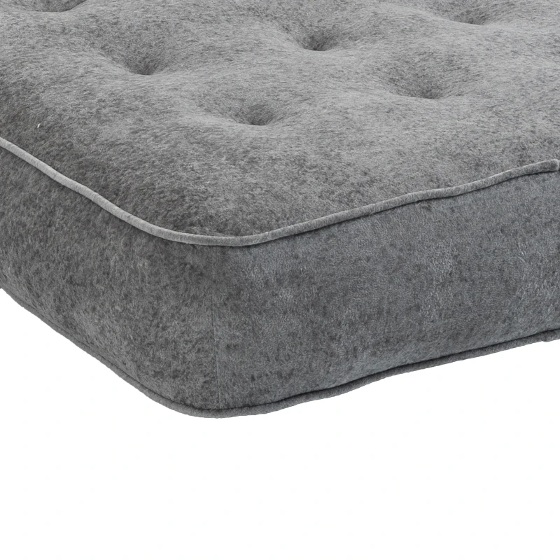 HOMCOM Poltrona Conversível 1 Lugar 95 x 220 cm com 2 Almofadas, Assento Espesso, Poltrona-Cama 3 em 1, Cinza claro