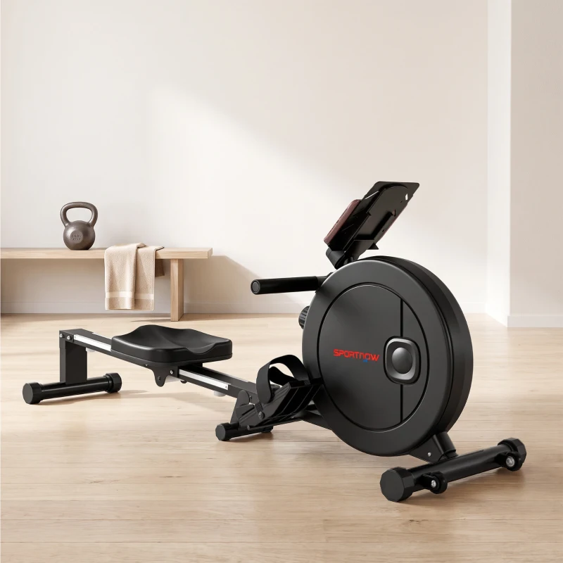 SPORTNOW Vogatore Magnetico Pieghevole con 16 Livelli di Resistenza, Nero