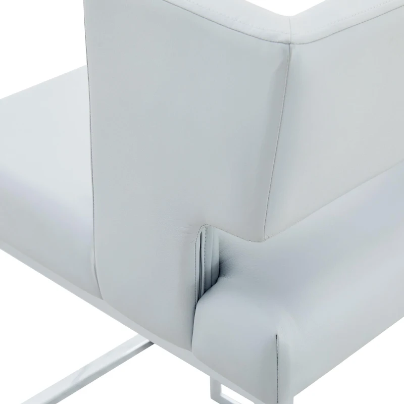 Lot de 2 tabourets de bar style nordique, structure métallique robuste avec pieds argentés, 48x53.3x91.4 cm, Gris clair+Argent