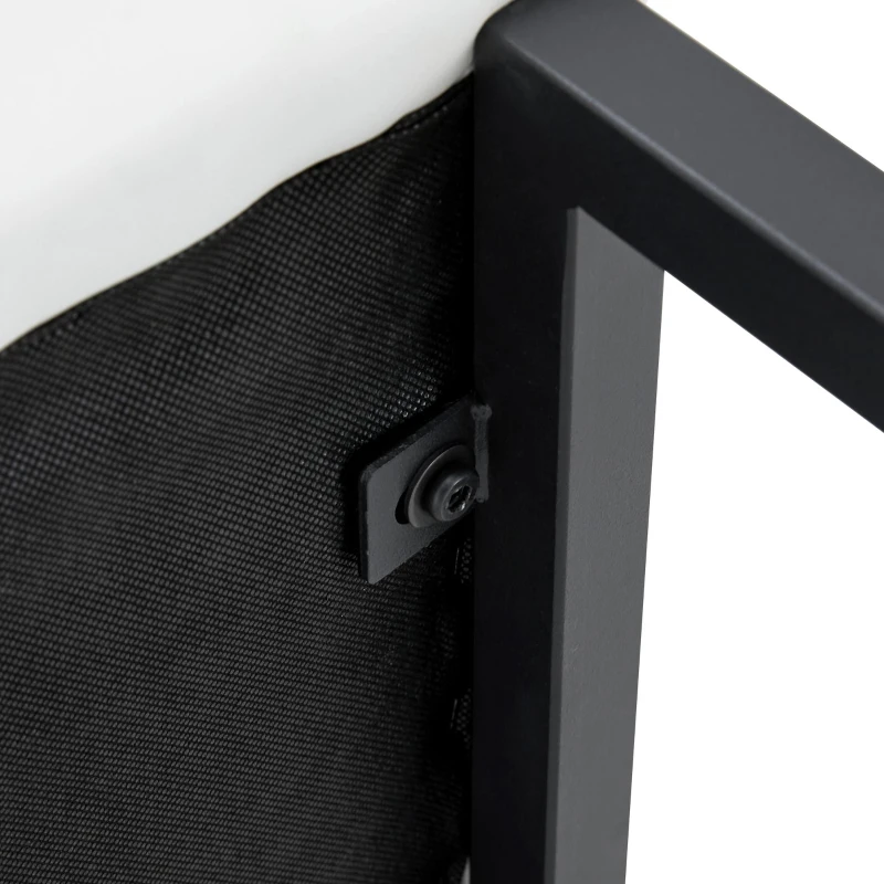 Lot de 2 tabourets de bar style nordique, structure métallique robuste avec pieds argentés, 48x53.3x91.4 cm, Blanc+Noir