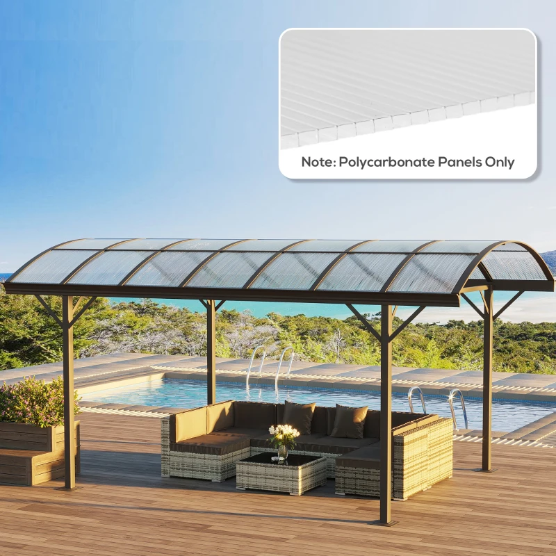 Outsunny 14 panneaux de polycarbonate alvéolaire 4 mm, résistant aux UV, personnalisable, dim. d'un panneau 121L x 61l cm