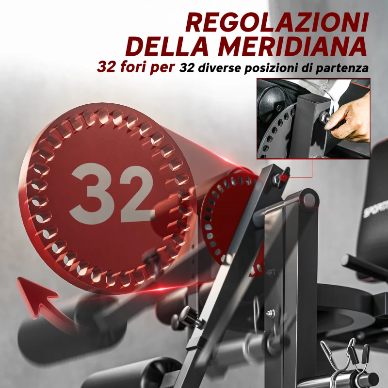 SPORTNOW Macchina per Leg Extension e Leg Curl con Schienale e Cuscinetti Regolabili, 100x90x105 cm, Grigio e Nero