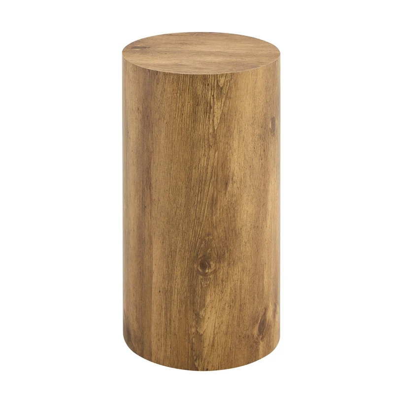 Table basse ronde élégante, bords arrondis et patins antidérapants, 30x30x55 cm, Couleur naturelle