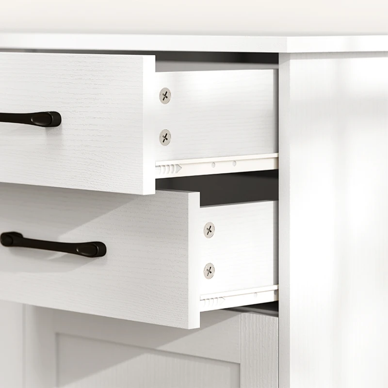 HOMCOM Dressoir met 2 laden, verstelbare plank en 3 deuren - moderne opbergkast, wit