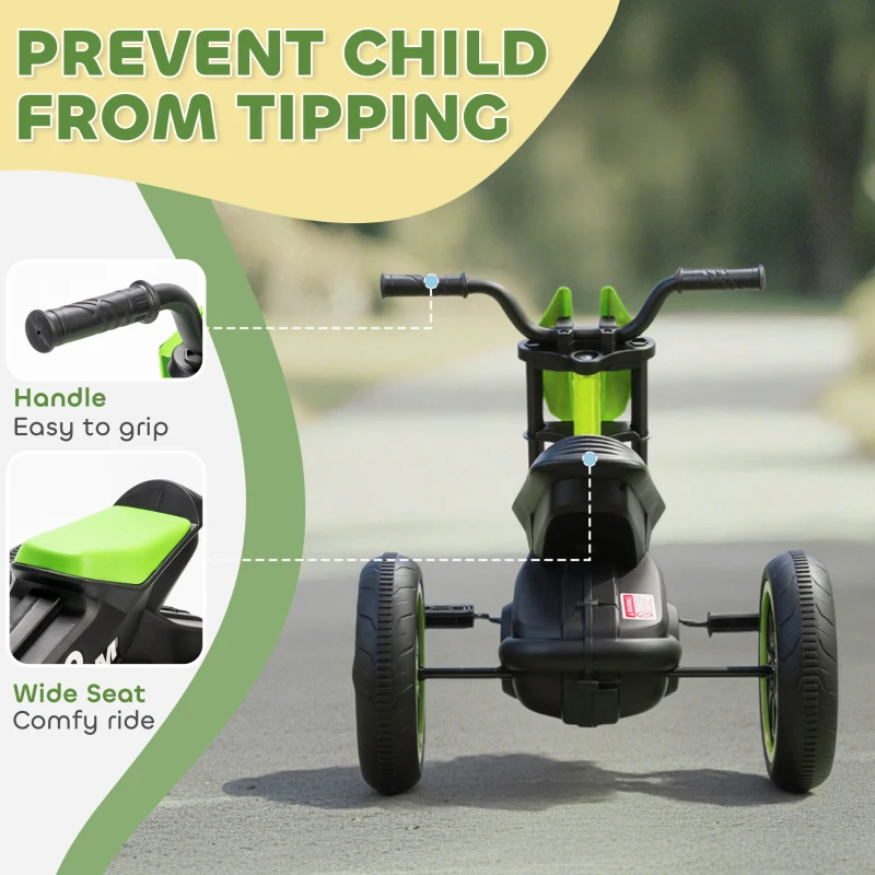 AIYAPLAY Kids Tricycle Baby Trike, Kids Trike with Pedal, 3 Wheel Toddler Balance Bike for Indoor Outdoor Use, Green