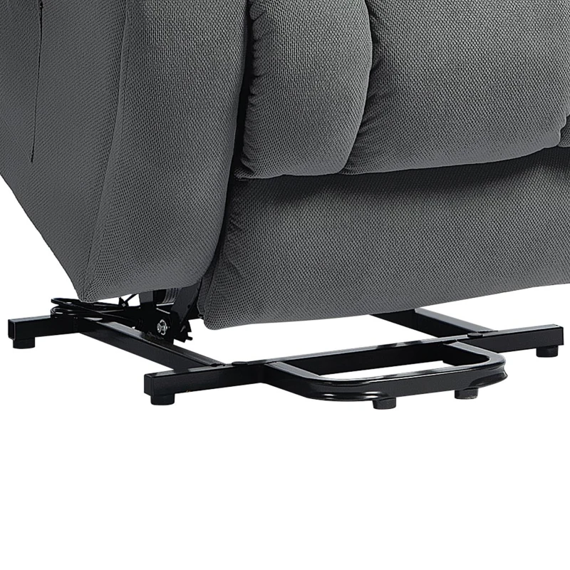 HOMCOM TV-fauteuil met massage- en verwarmingsfunctie, elektrische sta-op fauteuil, afstandsbediening, zijvakken, grijs