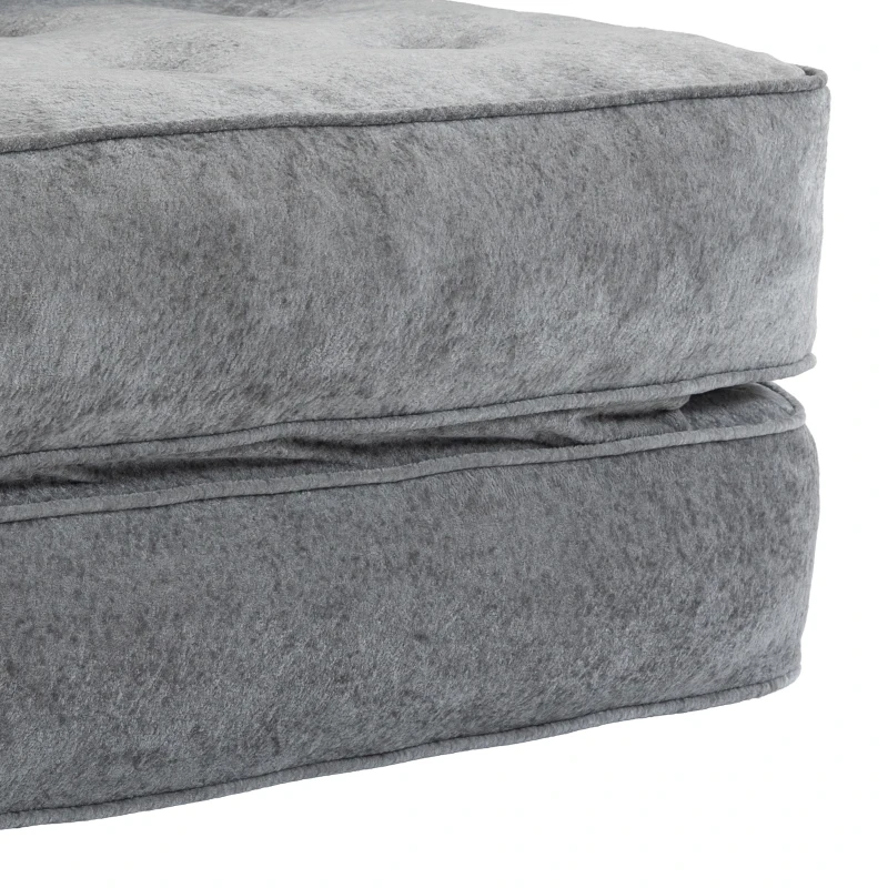 HOMCOM Poltrona Conversível 1 Lugar 95 x 220 cm com 2 Almofadas, Assento Espesso, Poltrona-Cama 3 em 1, Cinza claro