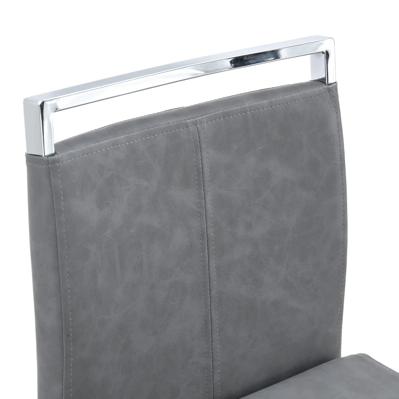 Lot de 2 tabourets de bar style nordique, design élégant, idéal pour cuisine, bar ou restaurant, 38.9x46.5x96.5 cm, Gris foncé+Argent