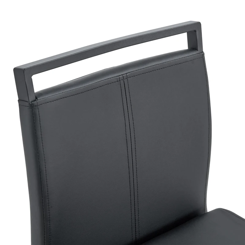 Lot de 2 tabourets de bar style nordique, design épuré et élégant avec piètement métal doré robuste, 39x46.5x96.5 cm, Noir