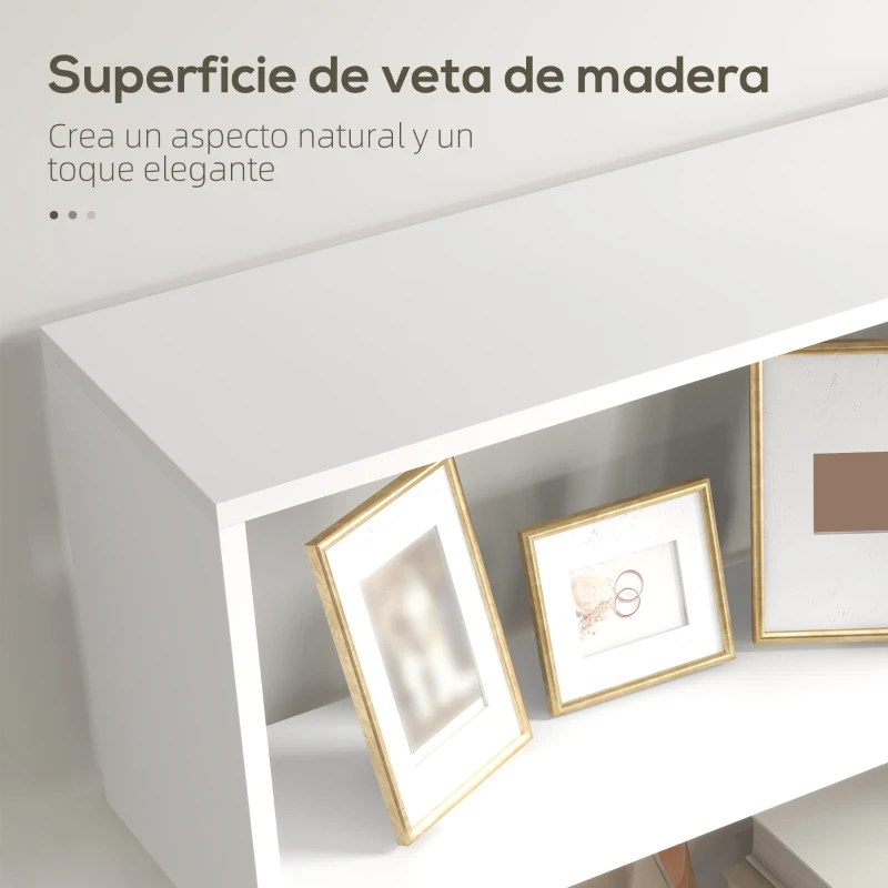 HOMCOM Estantería para Libros Moderna Librería con 6 Estantes para Comedor Salón Estudio 80x23x192 cm Blanco