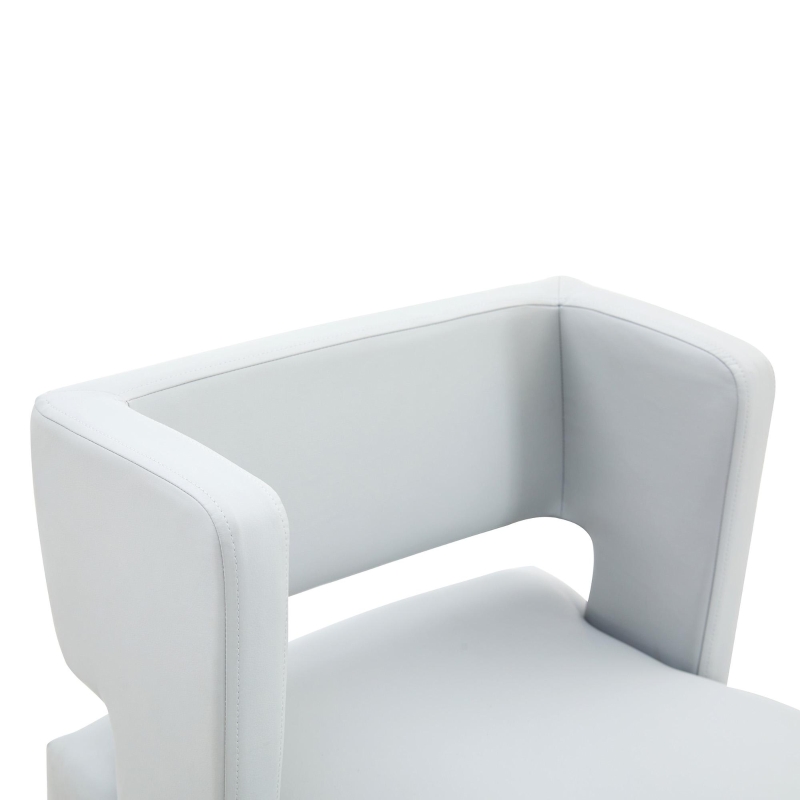 Lot de 2 tabourets de bar style nordique, structure métallique robuste avec pieds argentés, 48x53.3x91.4 cm, Gris clair+Argent